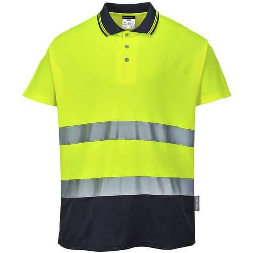 Polo Comfort Katoen Tweekleuren Blauw/geel S174 Portwest