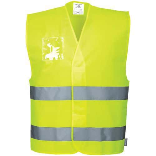 Vest Hi-Vis Dubbele ID houder Geel C475 Portwest