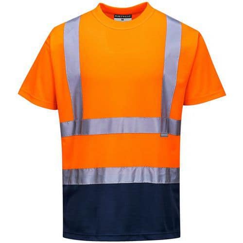 T-shirt Tweekleuren Blauw/oranje S378 Portwest