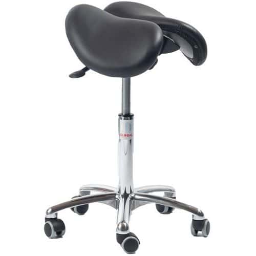 Stoel zadel hoog model Echo twee delen van leer - Global Professional Seating