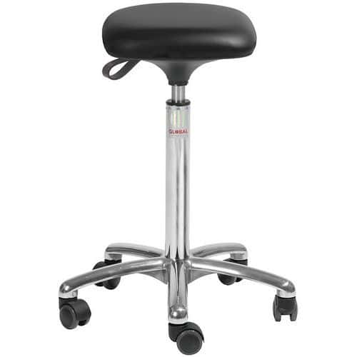 Kruk alu50 hoog model zitting Tetra imitatieleer - Global Professional Seating