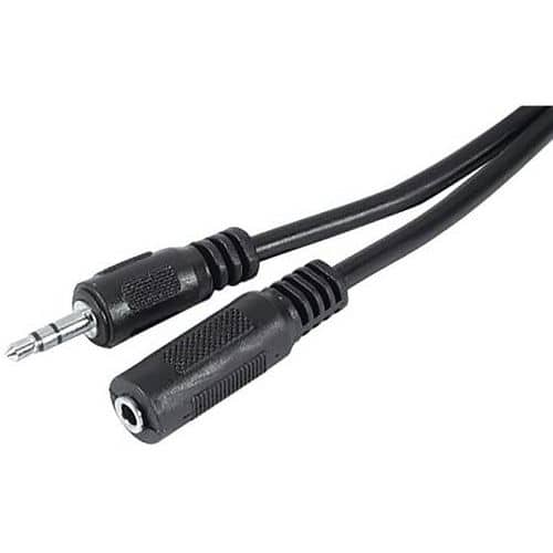 Verlengkabel stereo jack 3.5 mm zwart