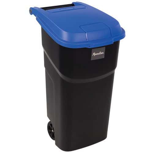 Container met deksel, blauw, 100 l - Manutan Expert