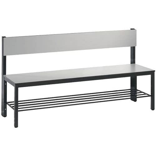 Banc bois avec dossier Basic Plus - avec et sans grille - CP