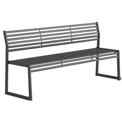 Banc avec dossier en acier galvanisé - 180 cm - Urbantime