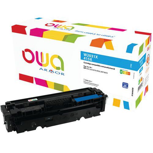 Toner reconditionné HP 415X Cyan - OWA