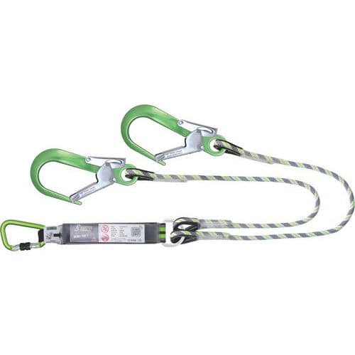 Longe double absorbeur d'énergie corde 1,5m arête vive - Kratos Safety