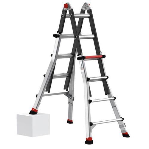 Multifunctionele ladder - Flex'up+ met 2 verstelbare poten - Tubesca