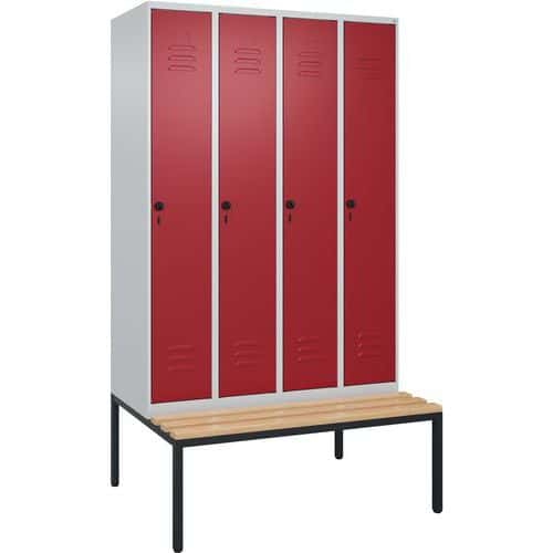 Garderobekast Classic PLUS op zitbank, 4 vaks, 30 cm - CP