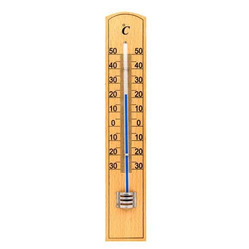 Thermometer voor binnen en buiten van beukenhout - Velamp