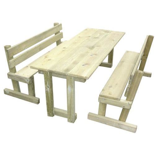 Pack Eco: tafel + 2 kinderbanken Mino