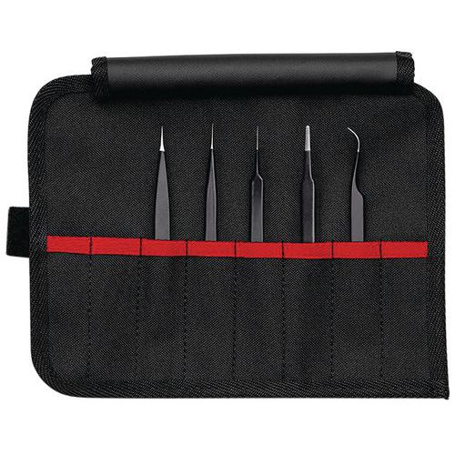 Jeu de 5 pinces brucelles ESD - Knipex