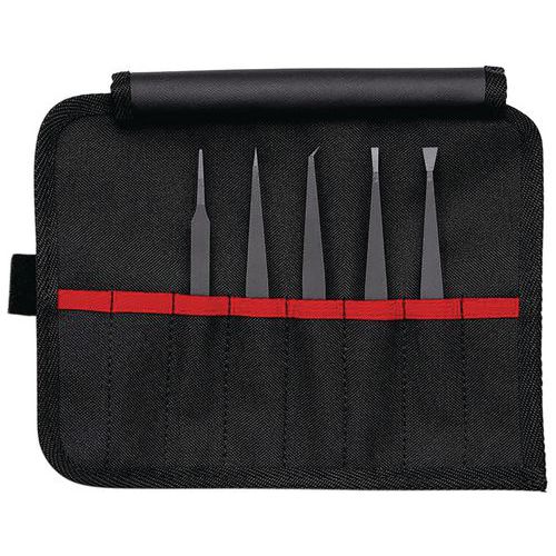 Set van 5 pincetten kunststof ESD - Knipex