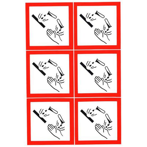 Panneau CLP - Corrosif - étiquettes adhésives