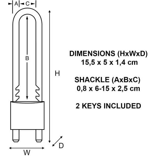 Sleutelhangslot met verstelbare beugel 1950EURDCC - Master Lock