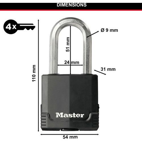 Hangslot Excell - 54mmx11mm - Master Lock