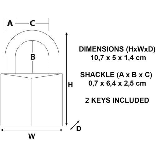 Sleutelhangslot van massief messing 150EURDLJ - Master Lock