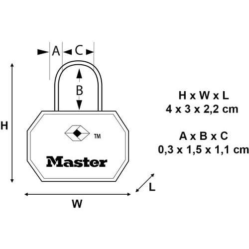 TSA-hangslot 4681EURTBLK - Master Lock