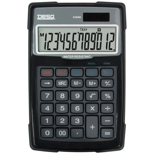 Calculatrice de bureau étanche 33000 - Affichage 12 chiffres Large - Desq