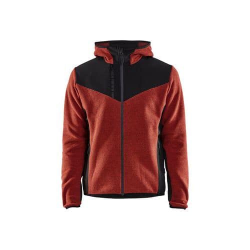 Gebreid jack met softshell Burned Red/Black - Blåkläder