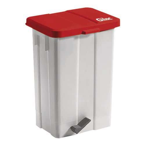 POUBELLE PEDALE 50 L COUV ROUGE - Gilac