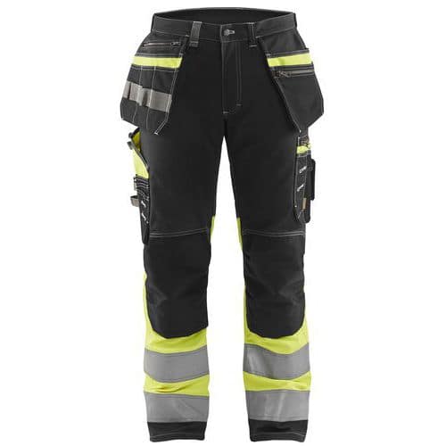 Pantalon haute-visibilité à stretch noir jaune fluo - Blåkläder