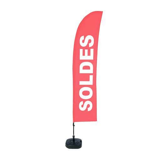 Beach Flag Budget Wind Complete Set Soldes Rood