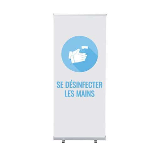 Roll-Banner Budget 85 Komplett-Set Desinfecter les Mains - Showdown Displays