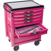 Servante 40 - 7 tiroirs - magenta - plateau aluminium - Sam SAM