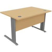 Bureau droit, Type de piétement: En L, Hauteur: 72 cm, Largeur hors tout: 120 cm