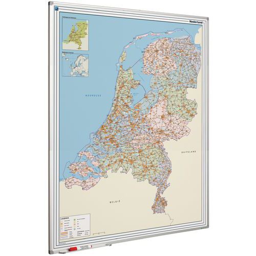 Een evenement emulsie beroerte Wegenkaart Nederland, magnetisch, 120 x 90 cm - Manutan.be