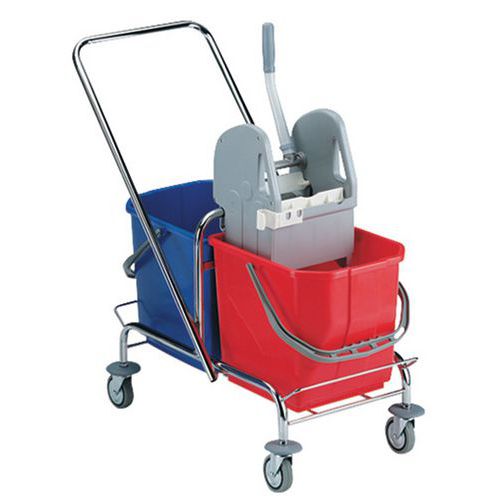 Double seau roulant chromé - 30 et 50 L Double seau roulant chromé - 30 et 50 L